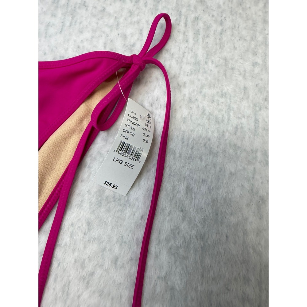 PacSun Swim Womens Pink Side Tie Bikini Bottoms Large NWT 0339-066 - Picture 3 of 5